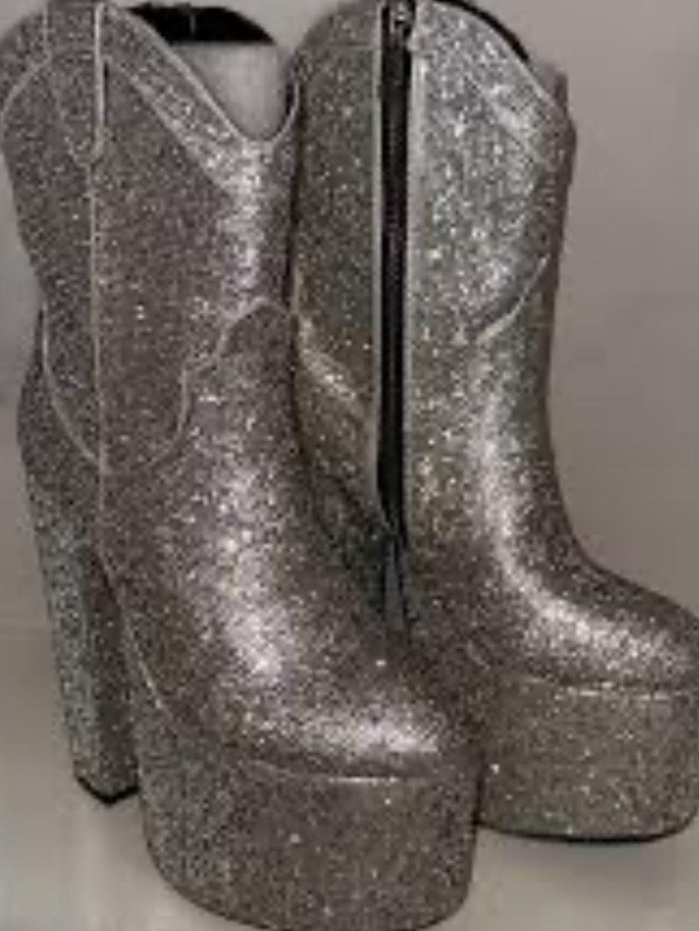 Dolls Kill Club Exx Westetn Treadured Platform Rhinestone Boots new wo box 7